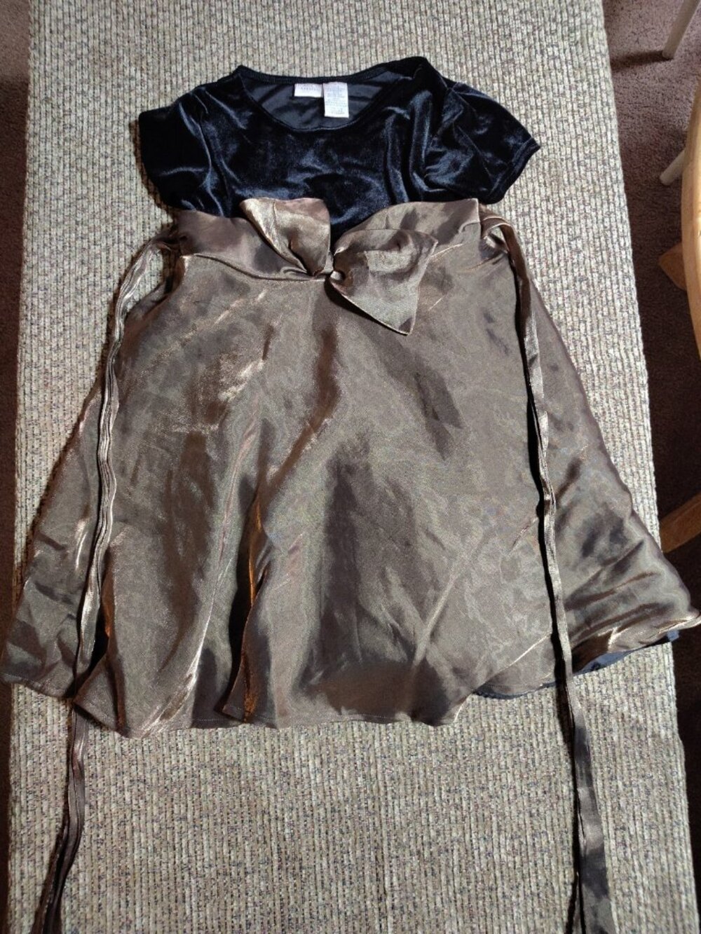 PERFECTLY DRESSED Black Velvet & Gold Lame FANCY SPECIAL OCCASION DRESS Girls 6